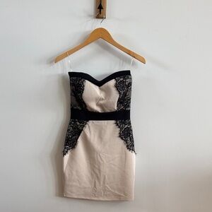 Ardene Strapless Black and Cream Dress